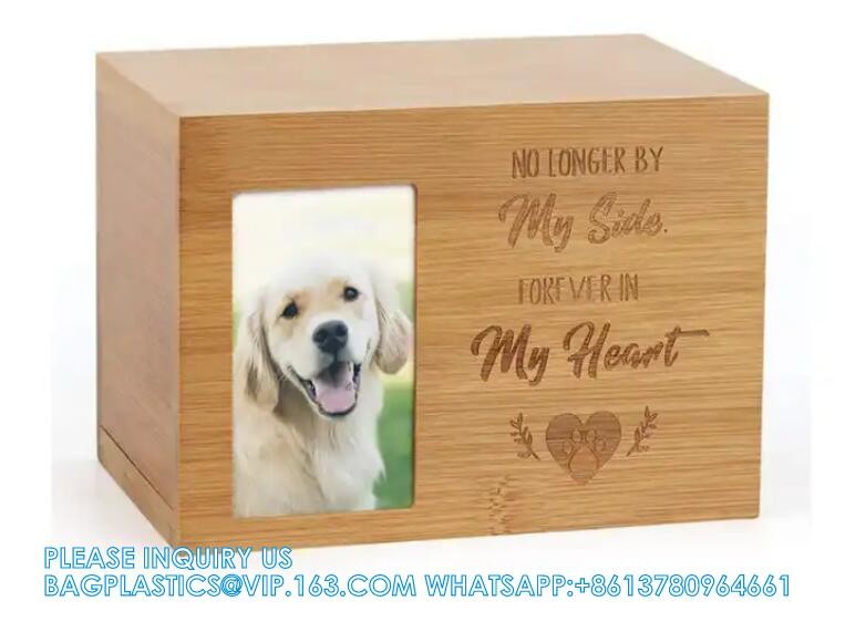 Pet Memorial Urns Cremation Urns Box Photos Frame Dog Cat Wooden Coffin Casket Wooden Urn - Pet Urns