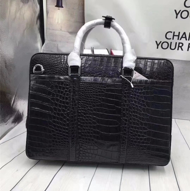 Business Style Genuine Crocodile Belly Skin Men's Working Bag Briefcase Exotic Real Alligator Leather Male Large Handbag