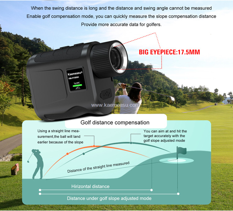 kaemeasu 1500m Optical Telescope Golf Rnagefinder USB Charging Distance Meter 95% Transmittance H1500H