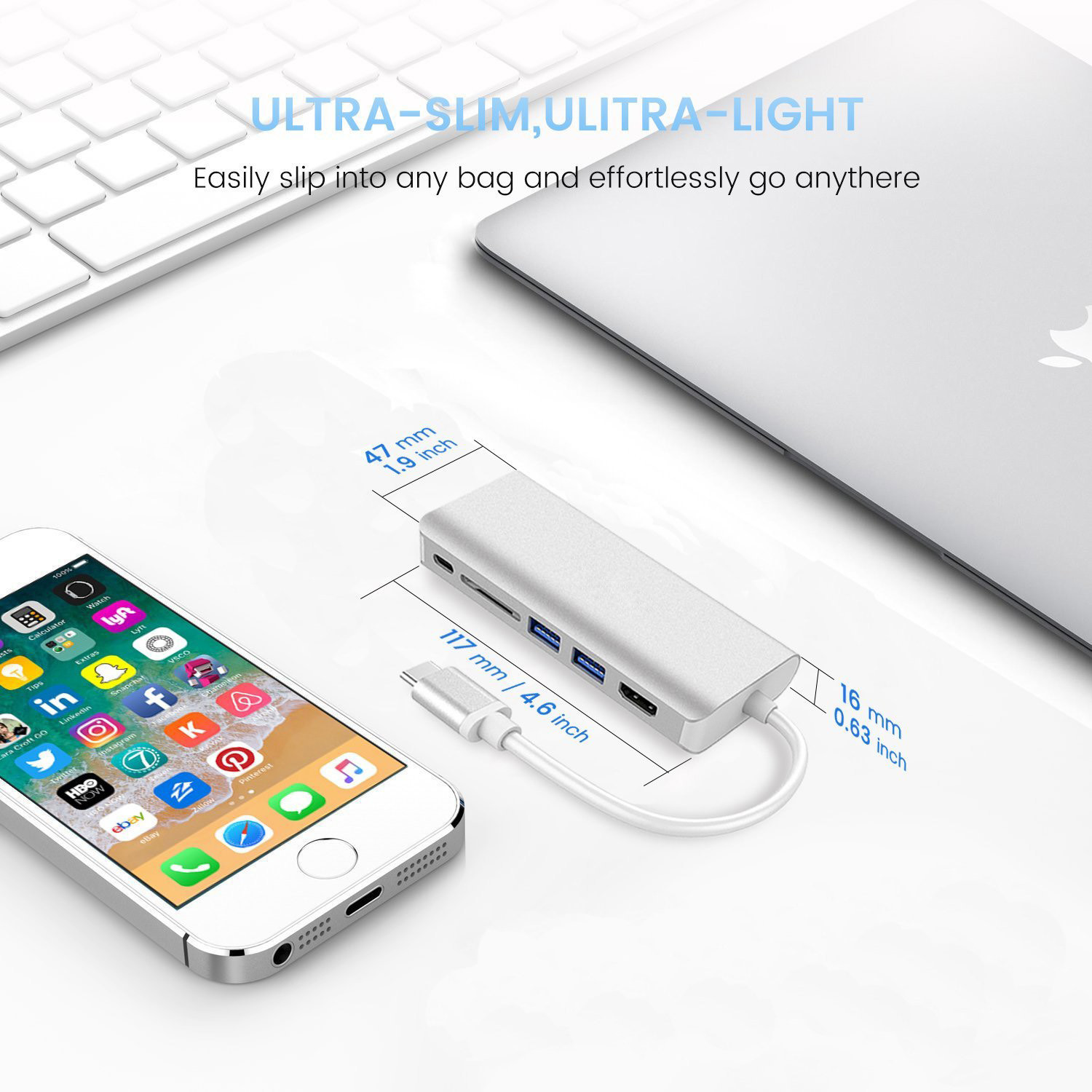USB Type C Hub Adapter USB Hub Type C to 4K Convertor of Charging Data Transmission USB 3.1 C Plug converter