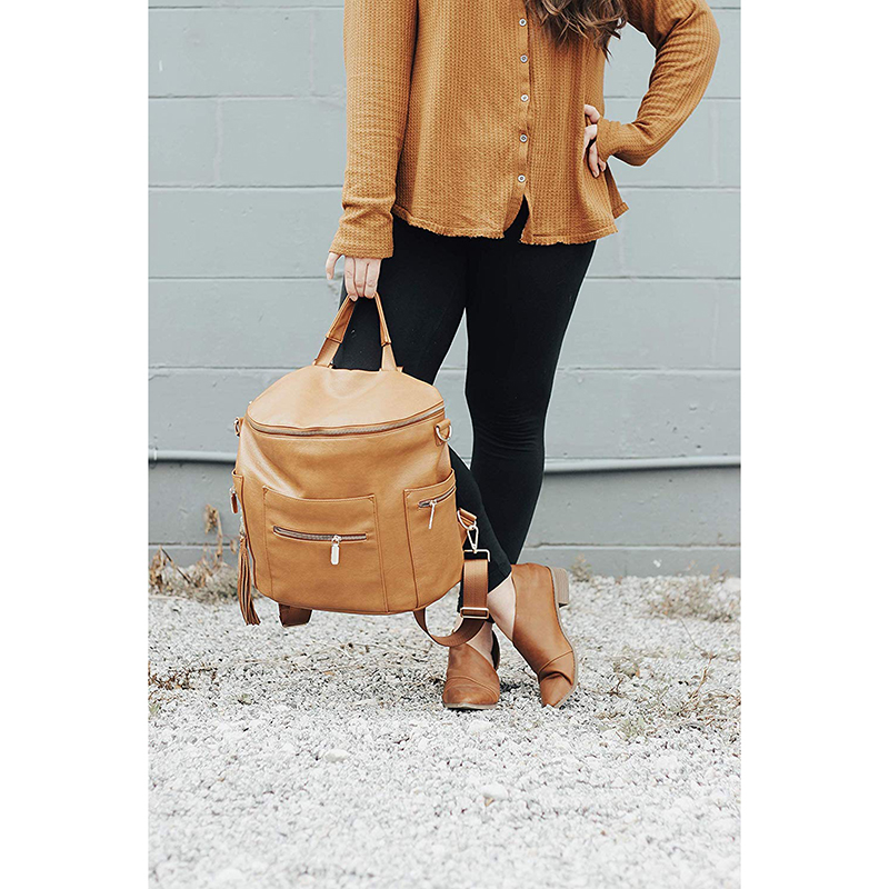 New Arrival Amazing design high quality Leather Diaper Bag Backpack
