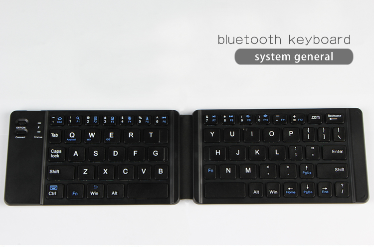 Rechargeable Full Size Folding Keyboard , Folding Wireless Keyboard Compatible IOS Android Windows