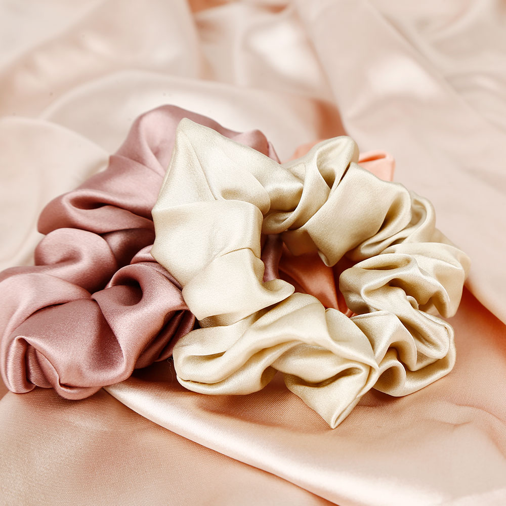 Slip 3.5cm Width Mulberry Silk Scrunchies Elastic OEM ODM Service