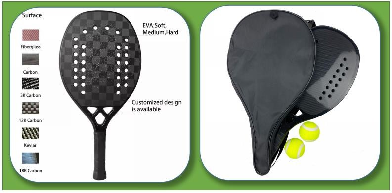 UV Printing Tennis Paddle Carbon Racket Eva 17 3k Carbon Fiber