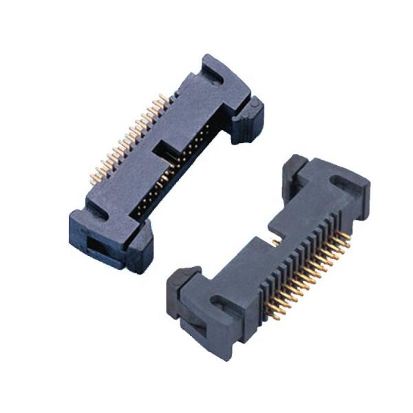 DIP Shrouded 40 Pin Header Connector Double Row Ultrashort Ear 2.54 Mm Pitch