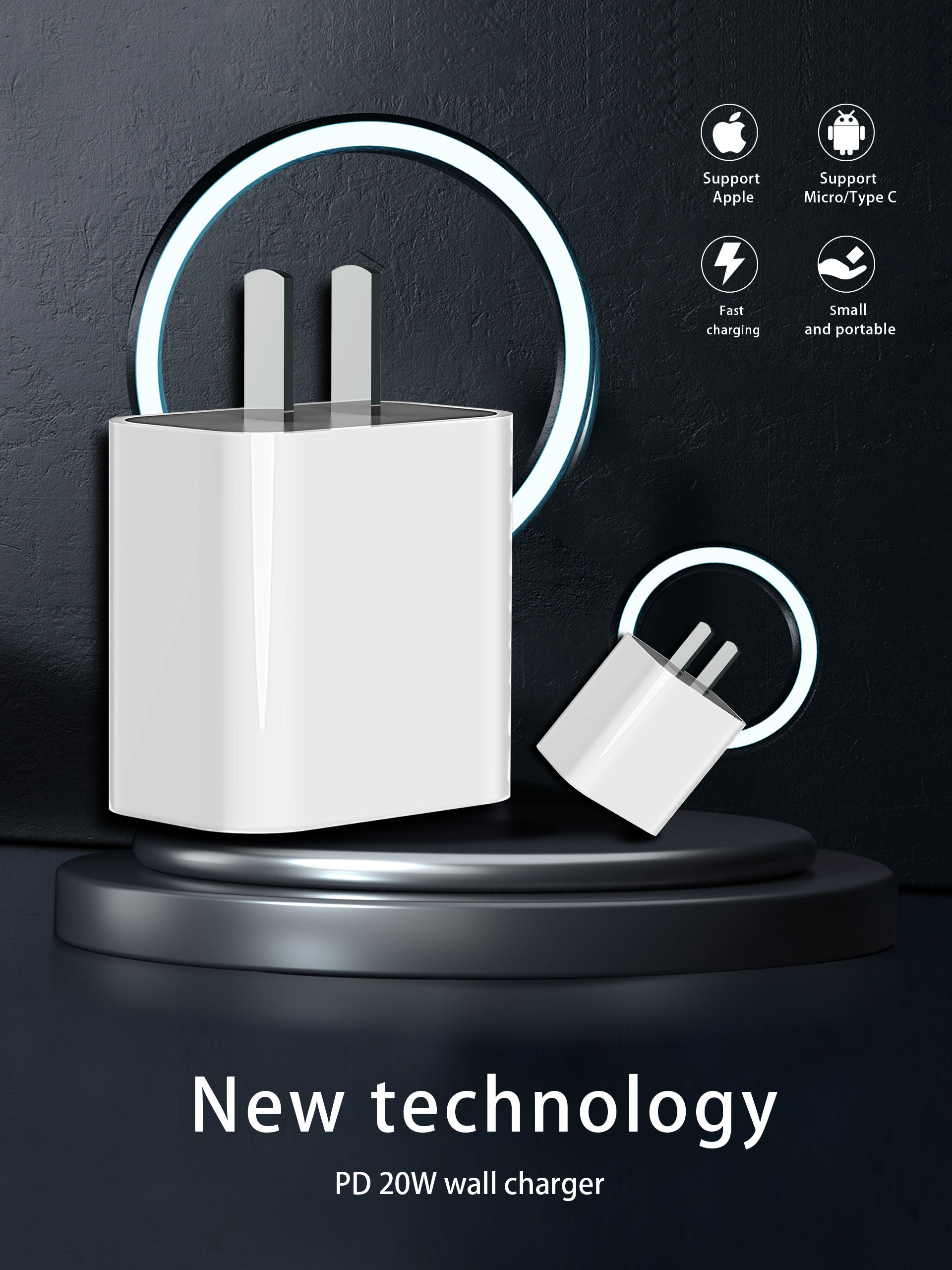 CE Portable Power Adapter , 20W PD Ipad Pro Fast Charger
