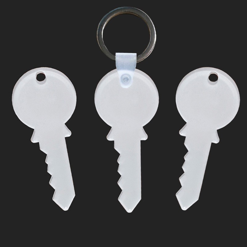Sublimation Blank Key Shape Acrylic Keychain For Sublimation Heat Transfer Printing