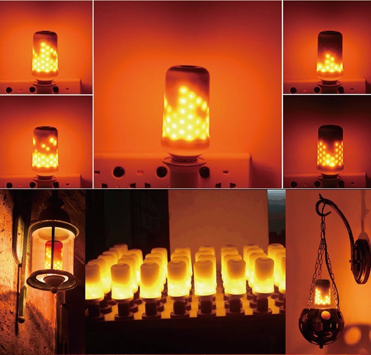 LED Flame Light E26 Led Flicker Flame Light Bulbs 99pcs 2835 LED Beads Simulated