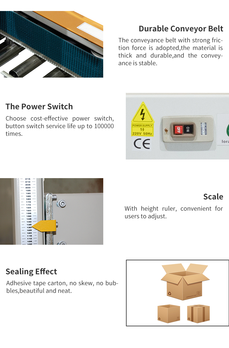 Smaller Industry Size Top Bottom Carton Box Sealing Tape Semi Automatic Packing Machine For Packaging Line