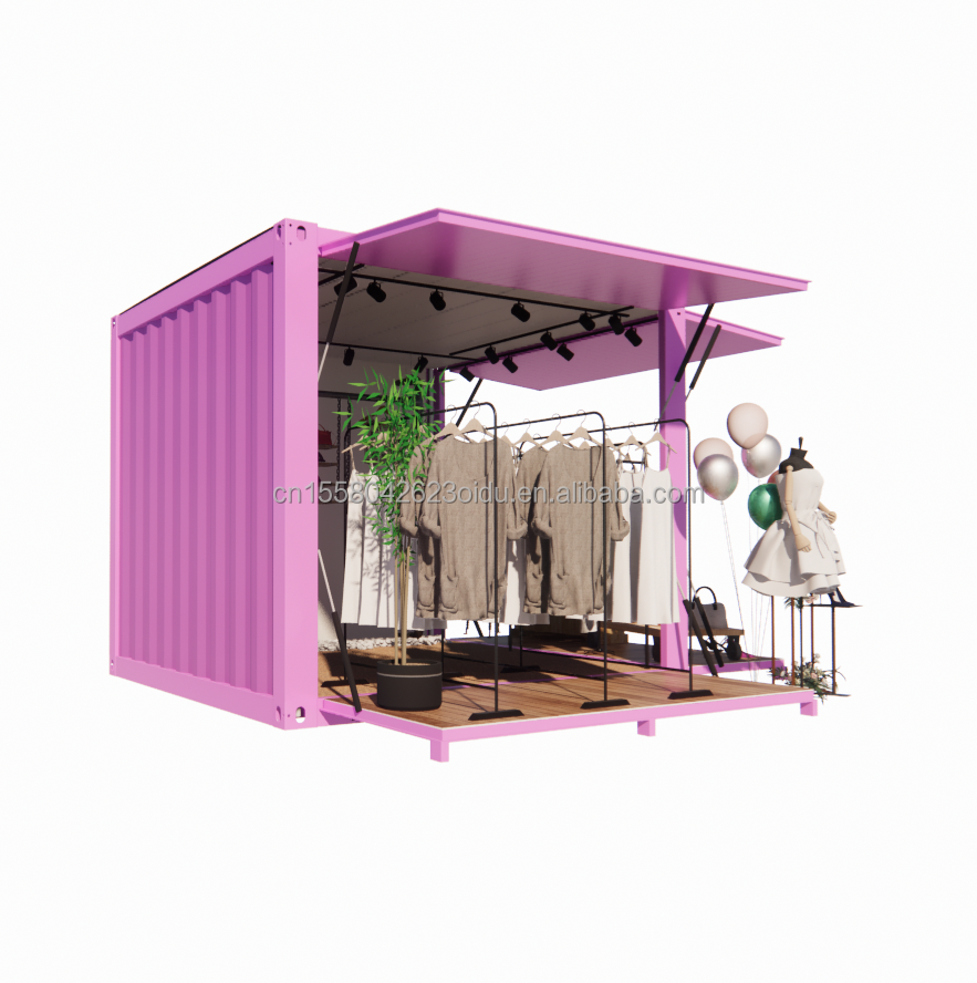 Hotel Promotion 10ft Pop-up Container Clothing Store with Steel Frame and Galvanized Steel Bending