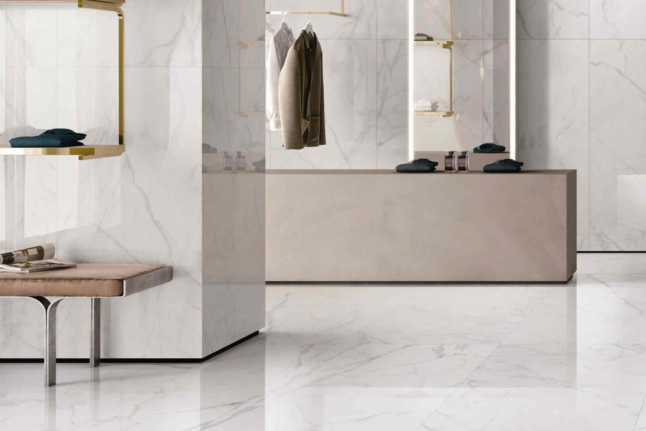 Full Glazed Marble Effect Ceramic Floor Tiles Customized / Color / Size / Logo Modern Porcelain Tile