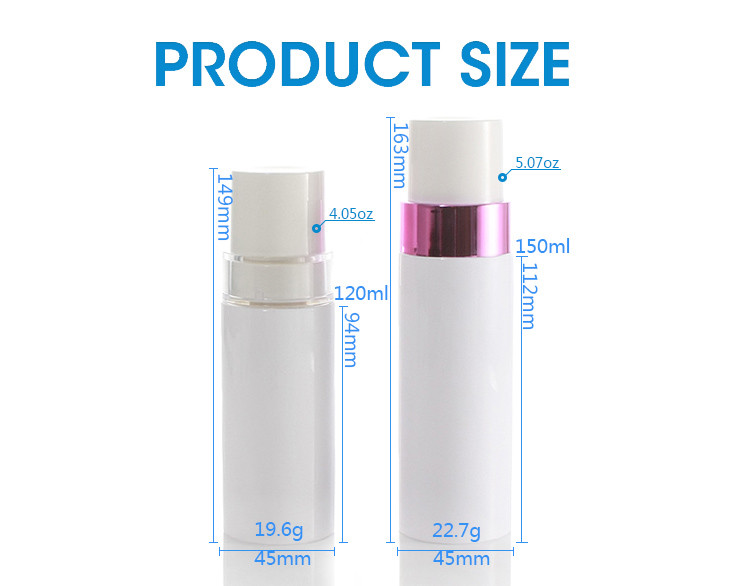 120ml 150ml Cylindrical Cosmetic Lotion Bottle Purple Pump