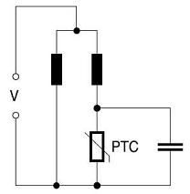 PTC Thermistor motor starter Simple starter circuit for single phase AC motors