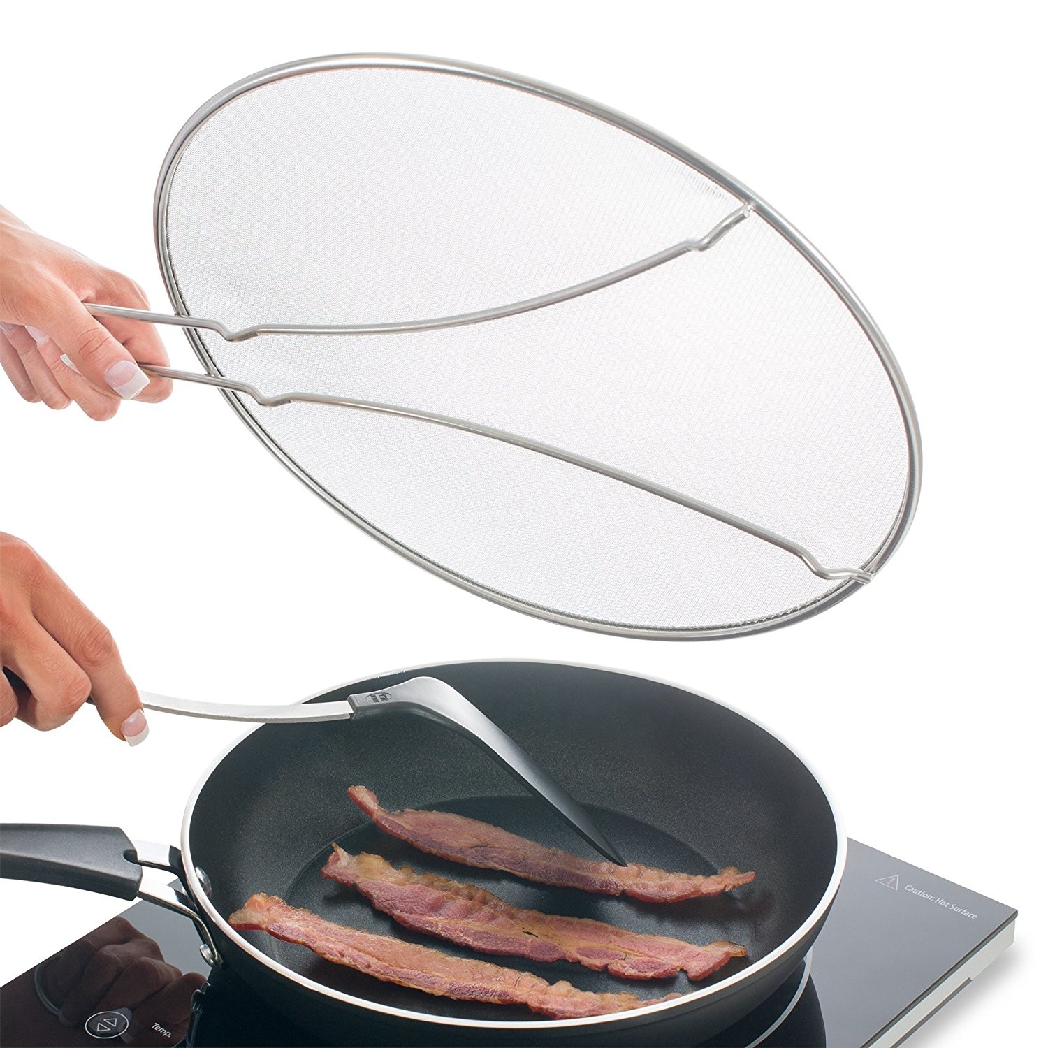 Cooking Safety Food Grade Stainless Steel BPA-Free Premium 13" Mesh Splatter Screen Suitable For Cooking
