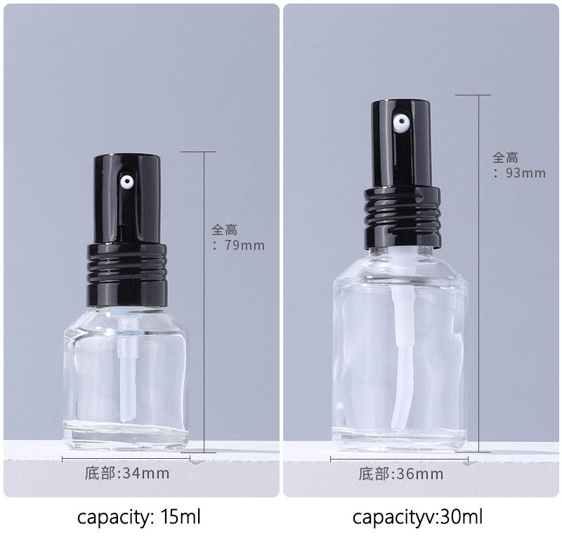 100ml Push Transparent Lotion Bottle Cream Refillable Glass Perfume Bottle