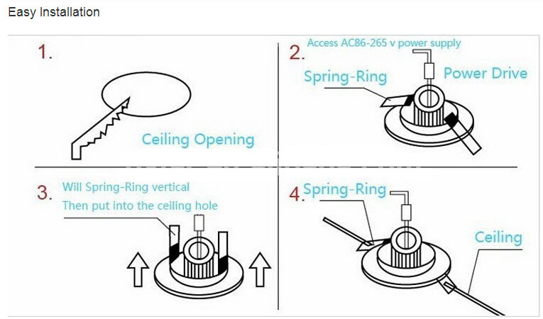 Anenerge 60w LED COB downlight with Meanwell driver TUV GS SAA 8inch led cob down lights 3 years warranty