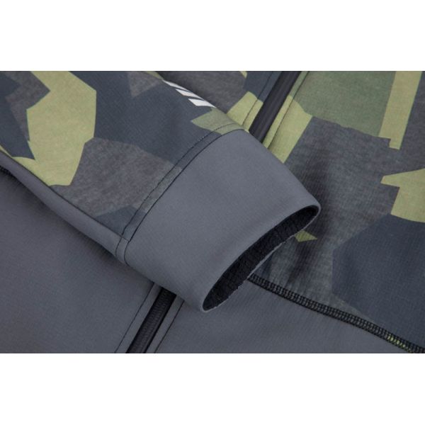 Men's Wind-Resistant Camouflage Hunting Jacket with Thermal Knit Lining and Geometric Camo Print