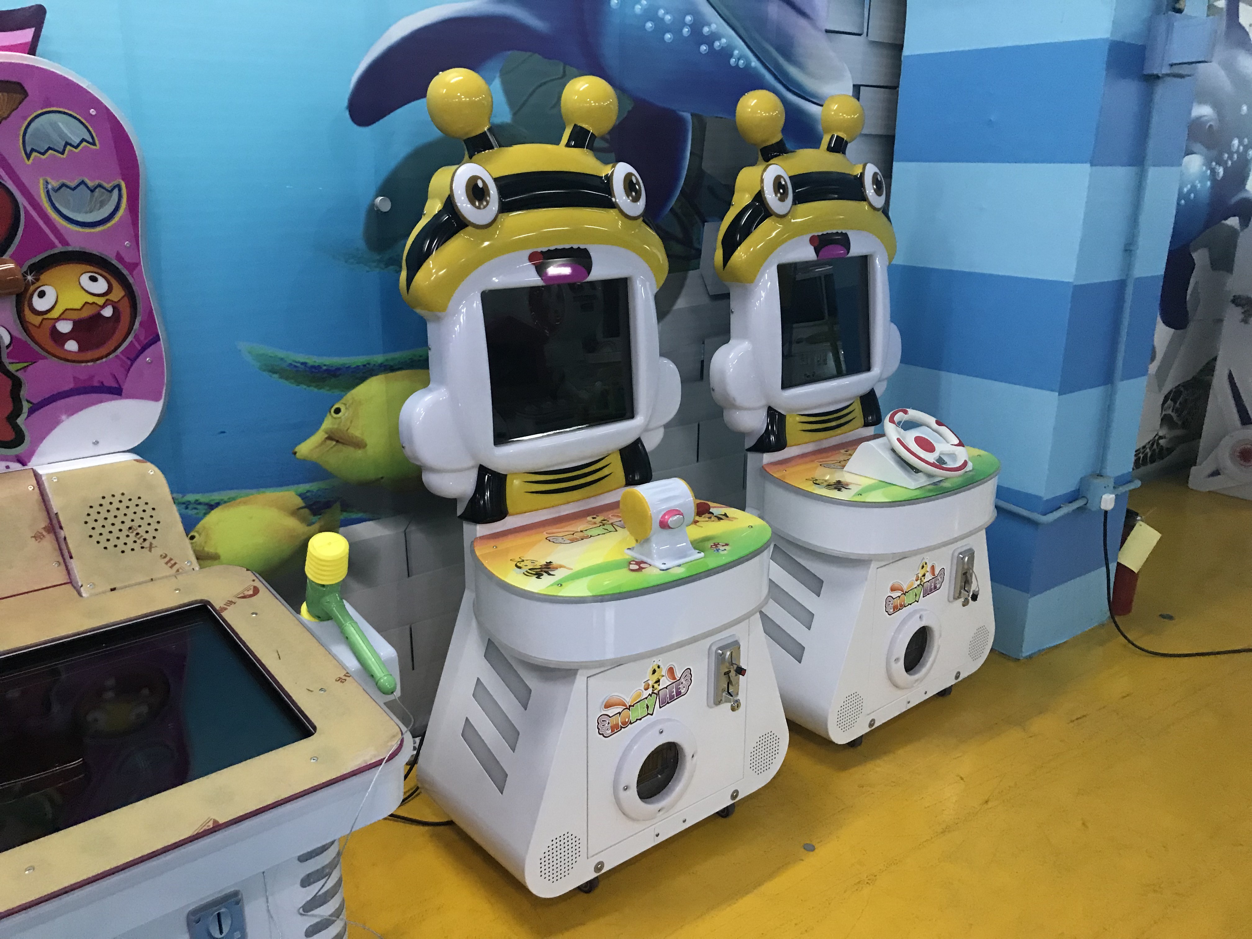 Attractive Kids Electric Racing + Arcade Fishing Game Machine 1 Year Warranty