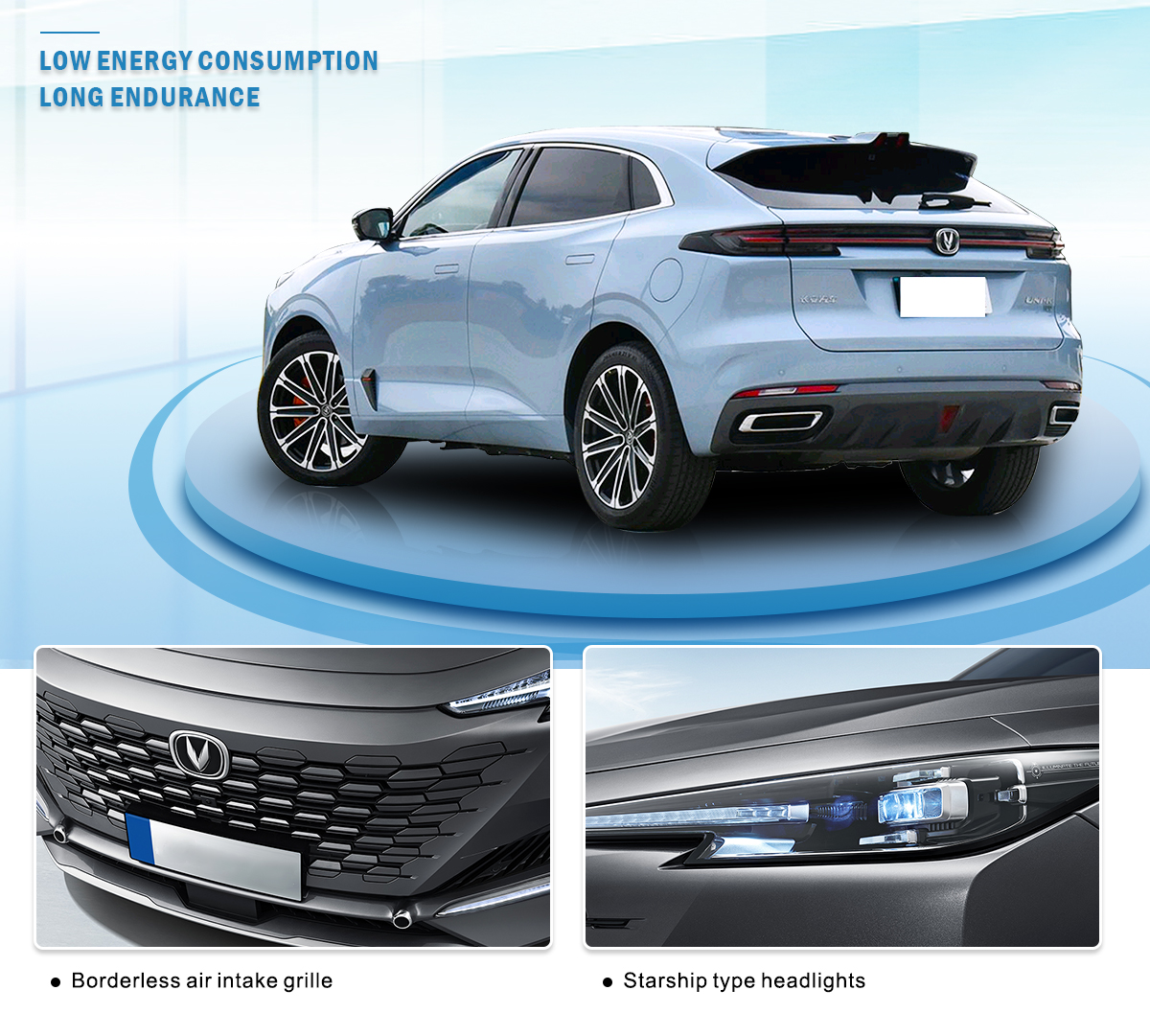 1.5T Uni-k Idd Hybrid Car 2022 for Changan Max Speed 200km/h Charging Time 0.5 Hours