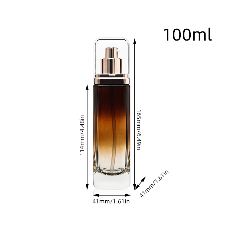 Empty Square 120ml Lotion Glass Bottles Spray Pump 4 Oz Amber Glass Bottles