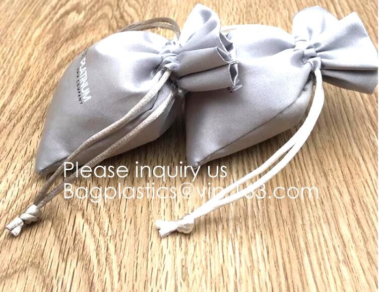 Soft And Shinny White Silk Drawstring Pouch,Nude Color Satin Drawstring Bag,Promotional Satin Cosmetic Bag, package pac