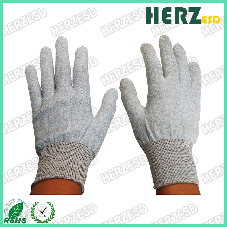 Electronic Workshop ESD Safe Gloves , Anti Static Work Gloves PU Finger Tip Coating