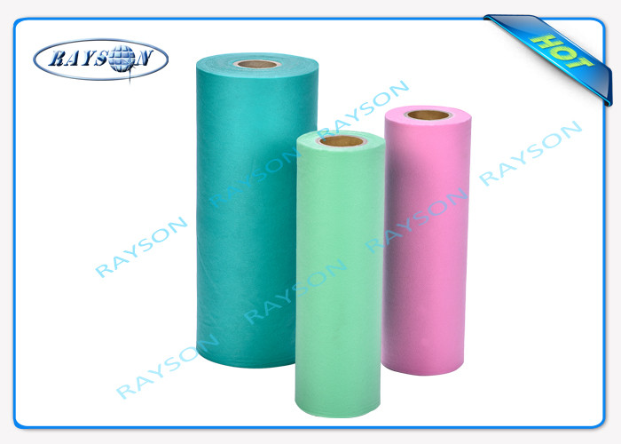 Cross Hole Precut Medical Furniture Non Woven Fabric White Blue Pink