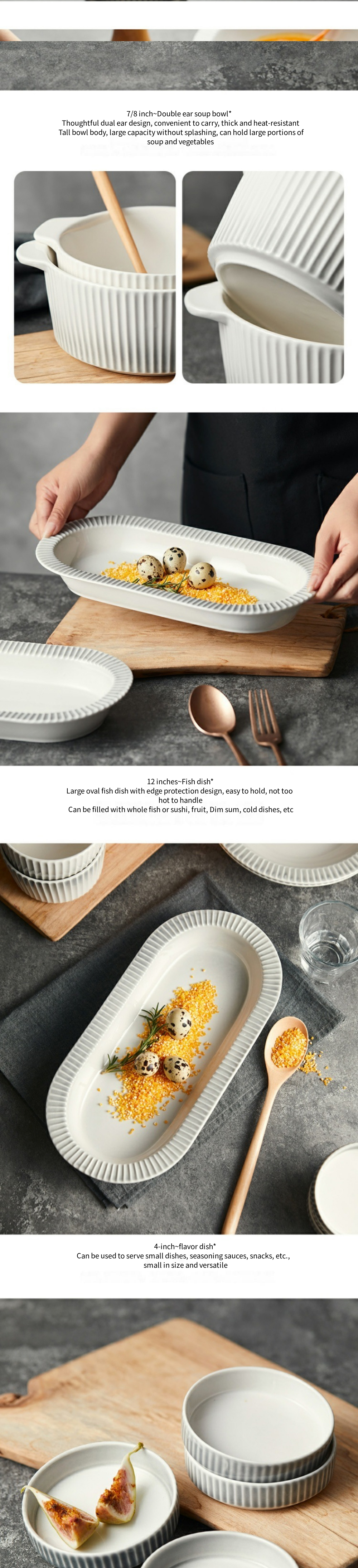 Nordic Relief Ceramic Dinnerware Set Clear Salad Bowl Cups Bowls Saucers Plates