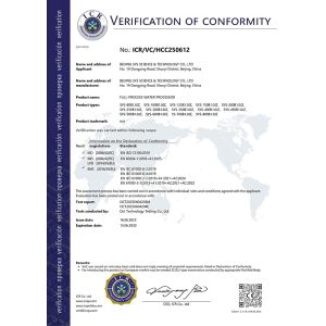 Beijing SYS Science & Technology Co., Ltd. Certifications