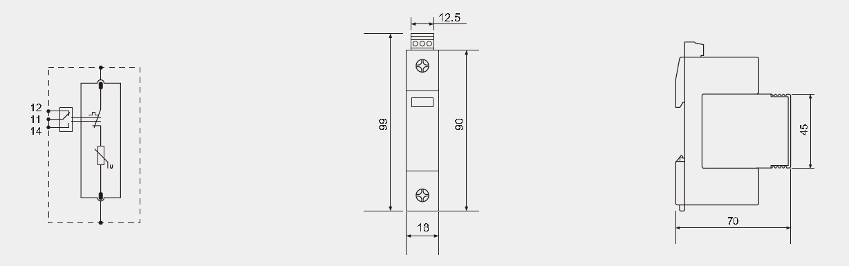 High Performance Type 2 Surge Protection Device 35 Millimeter Din Rail