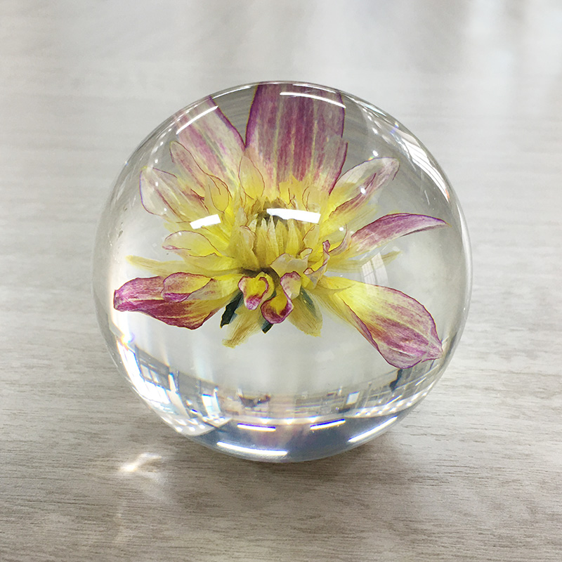 Acrylic Flower Paperweight Logo Customized For Decoration