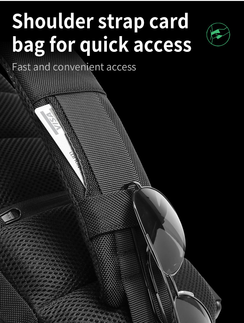 Wholesale waterproof anti theft designer crossbody bag custom logo USB sling bags for men single shoulder chest bag