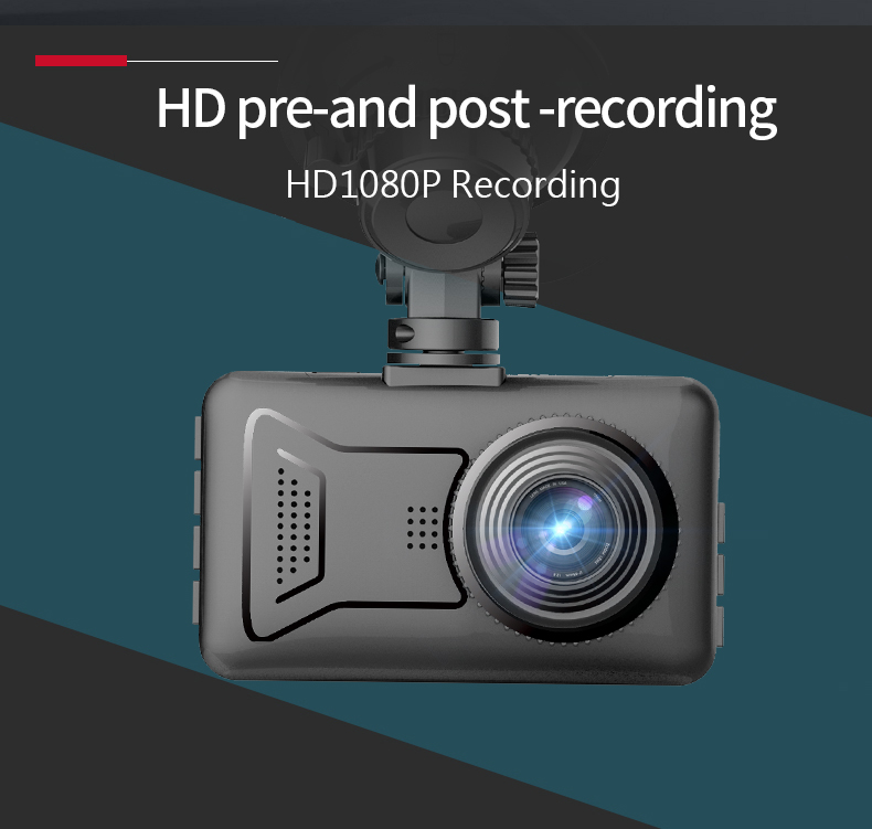3 Inch RoHS Car Cam Recorder FHD 1080p G Sensor Driving Recorder
