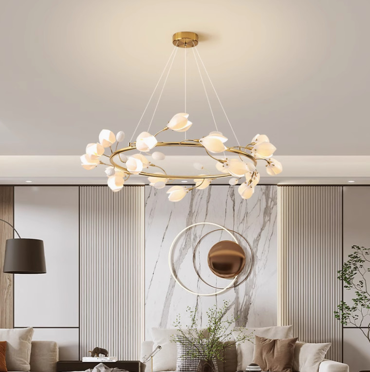 Flower Big Chandelier Interior Designer Ceramic Pendant Lamp Home Decoration For Dinning Room