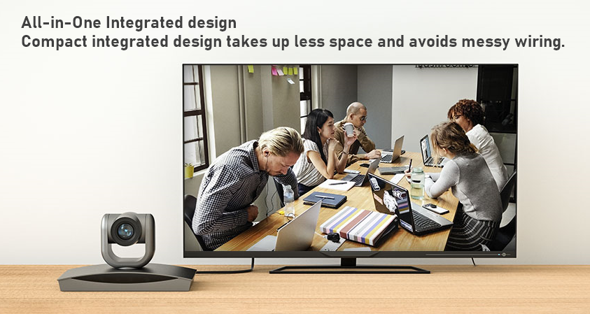 10X Optical Zoom All-in-one Video Conference Endpoint System or PTZ Video Conference Meeting Camera