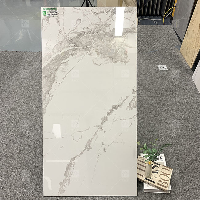 600x1200mm High Glossy Carrara White Polished Glazed Tile For Floor Marble Porcelain Tiles