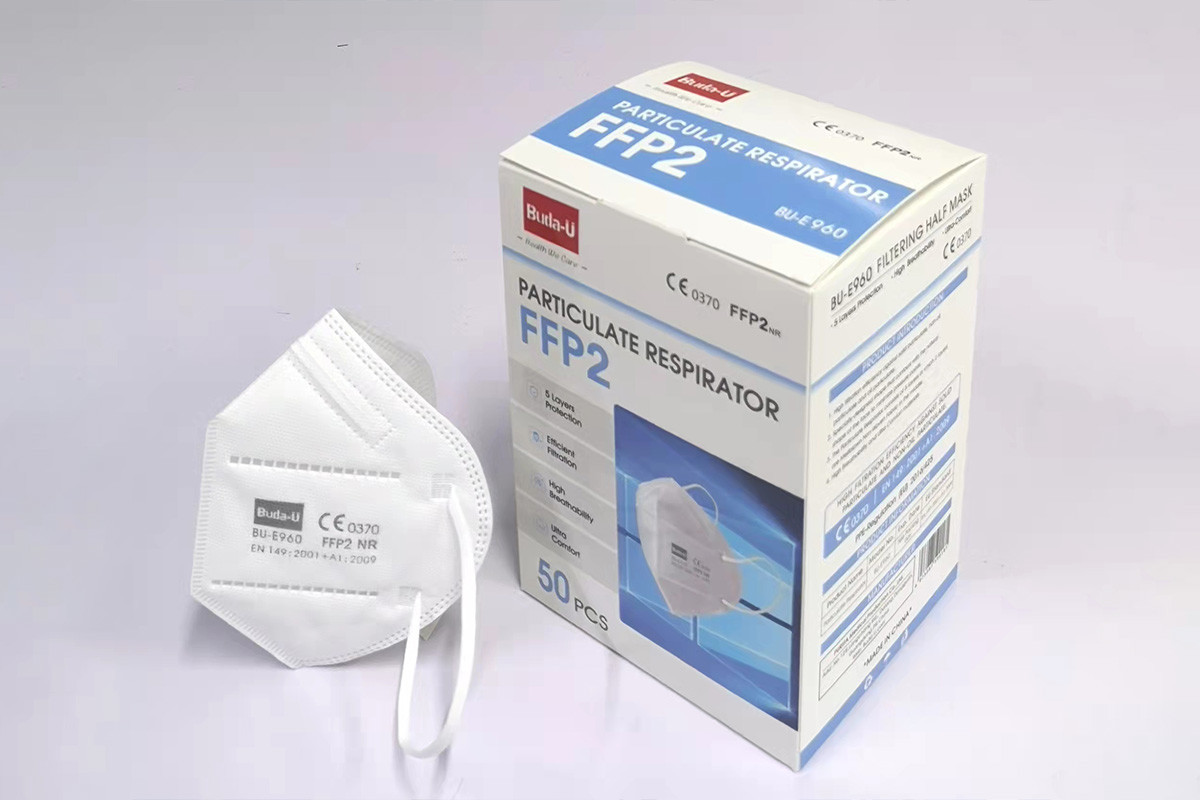 BU-E960 Disposable FFP2 Face Mask Respirator -Filtering Half Mask EU Standard , PPE-Regulation 2016/425