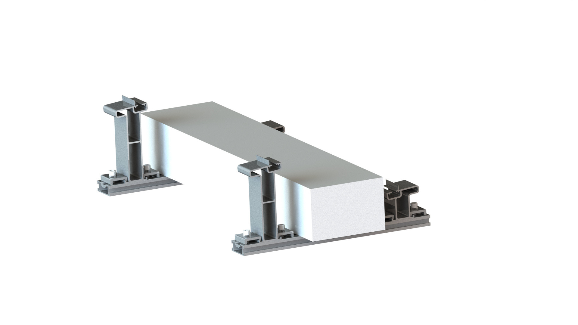 5 Degree Framed Flat Roof Solar Mounting System Commercial Ballasted Roof Mount Solar Racking