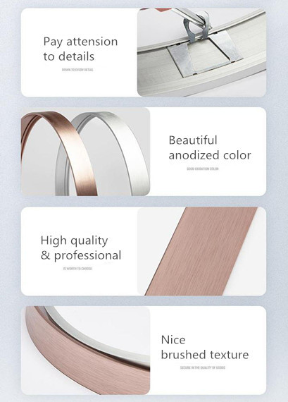 Brushed Aluminium Mirror Frame Profile For Wall Mounted Painting Picture Photo