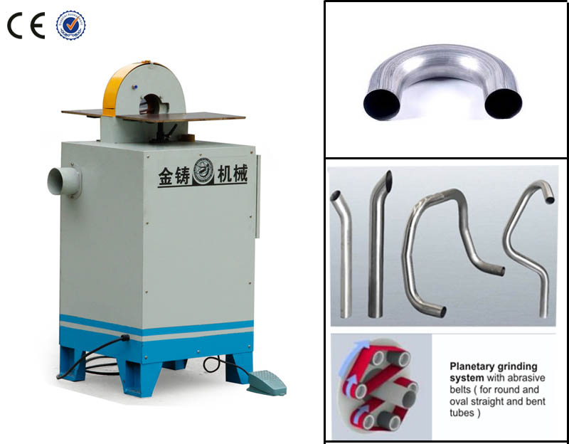 Bending pipe belt sanding machine