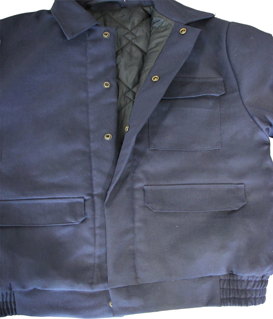 CVC 55/45 245G Quilted Workwear Navy Work Jacket With Three Flap Pockets