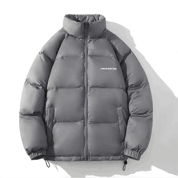 OEM Custom Embroidered Warm Thicken Bubble Mens The Winter Down Coats High Quality Quilted Padded Down Puffer Jacket for Men