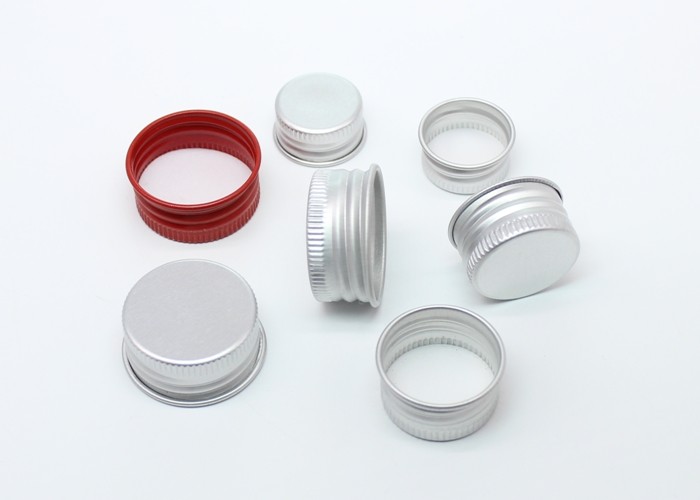 18-28mm Metal Screw Caps , Aluminum Threaded Cap For Screw Bottle