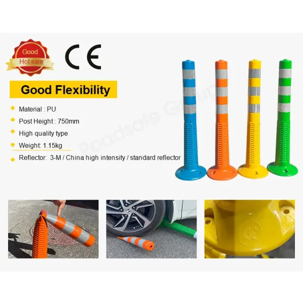 75cm Orange PU Flexible Warning Post with Reflective Tape Traffic Delineator Marker Post for Parking Lot No reviews yet