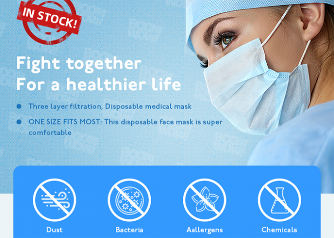 Pharmacy Face Mask , Anti Fog Face Mask Laboratory Daily Use High Efficiency