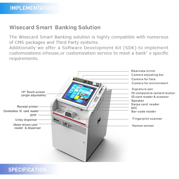 Non Cash Business Smart Teller Machine , Self Service ATM Machine 2