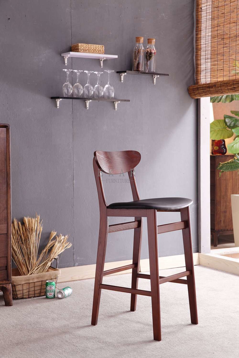 Home Furniture Bar Stool Wooden Bar High Chair