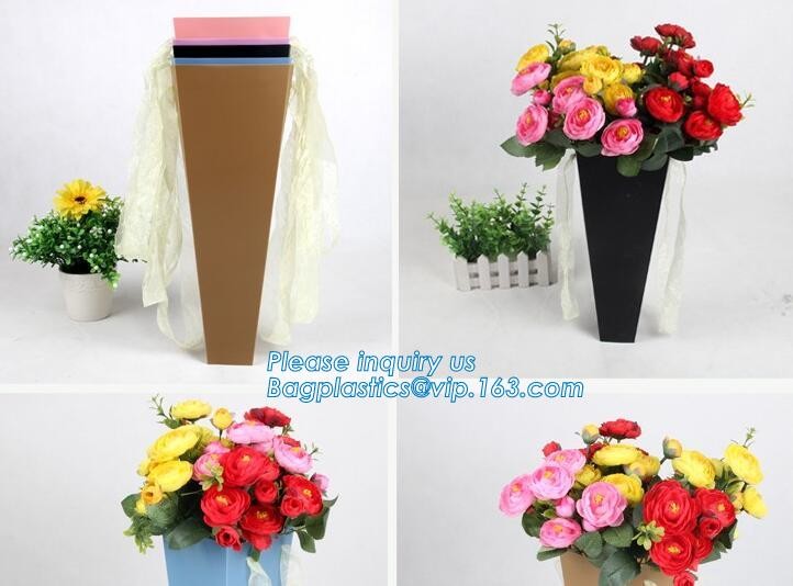 OEM Logo Printed Paper Packaging Bag Custom Good Quality Flower Carrier Bag,Art Paper Flower Carrier Bag Shopping Bags W