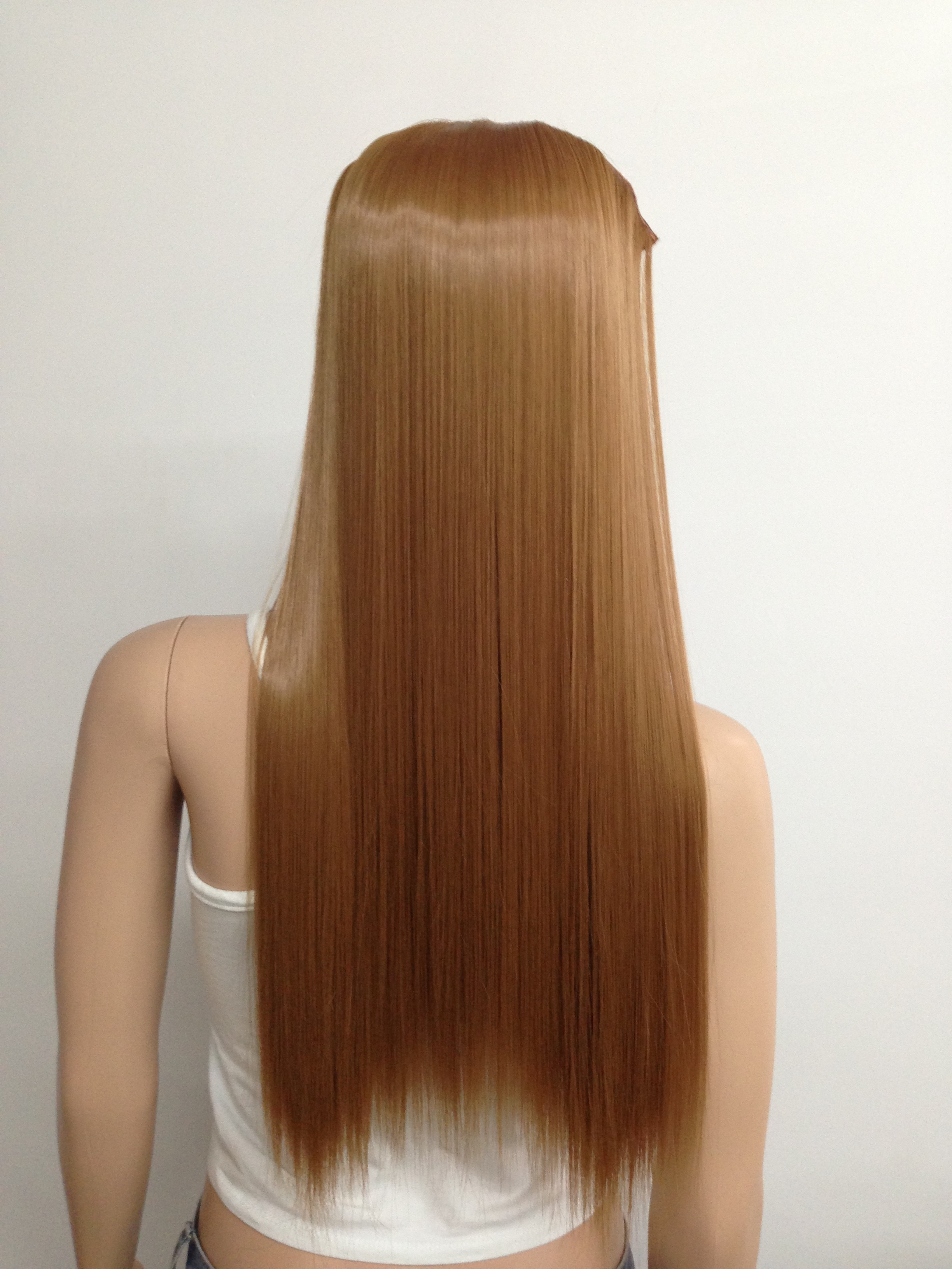 Silky Straight Long Synthetic Hair Extensions For Black Women With Clip