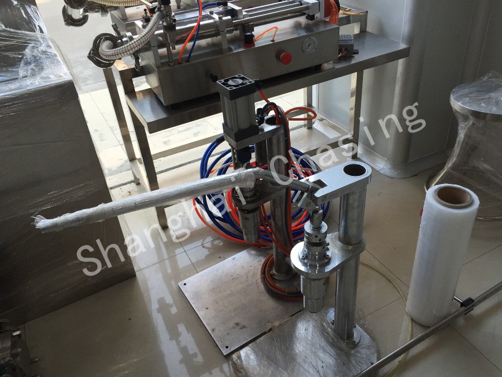 Pneumatic Semi Automatic Waste Toner Bottle Perfume Crimping Machine